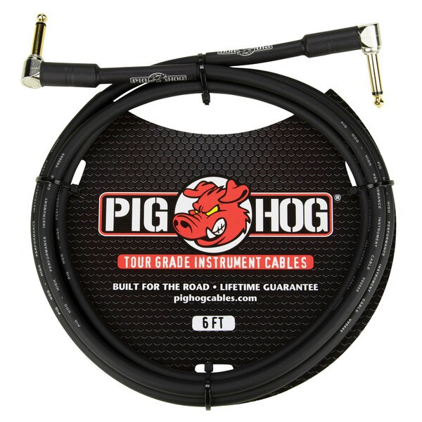 Main product image for Pig Hog PH6RR 6 ft. Tour Grade Instrument Cable Dual Right Angle256-008